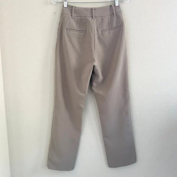 Quince Stretch Straight Leg Trouser Pants‎ Women XS Taupe Brown Minimalist NWT - Image 2