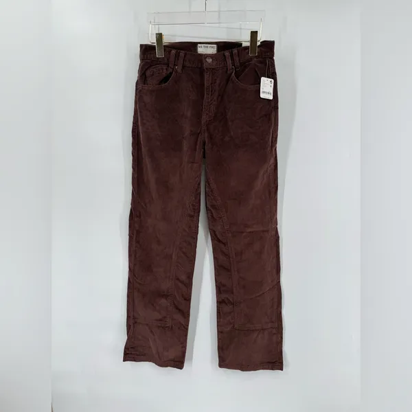 Free People x We‎ The Free Risk Taker Cord Straight Leg in Chocolate Truffle 28 - Image 5