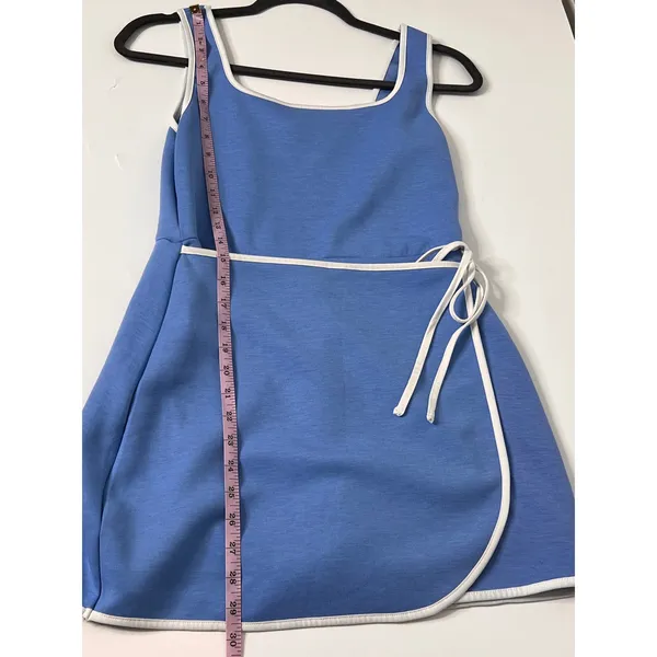 Zenana Blue Athletic Tennis Dress Built-In Shorts Sleeveless Mini Dress Small - Image 8