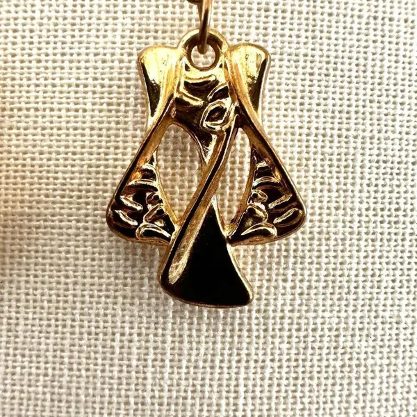 Gold tone drop earrings Gold - Image 6
