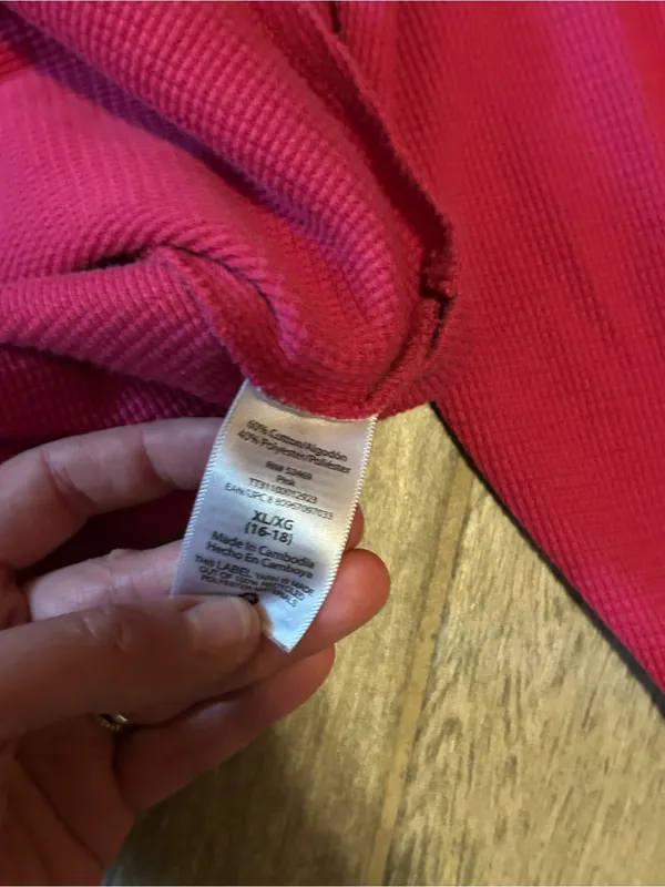 Time and Tru Bright Pink Long Sleeve Waffle Knit Top- size xl - Image 7