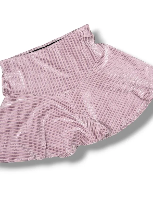 Free People Camden Velour Corduroy Skater Mini Skirt Pink Large Ballet Fairy - Image 12