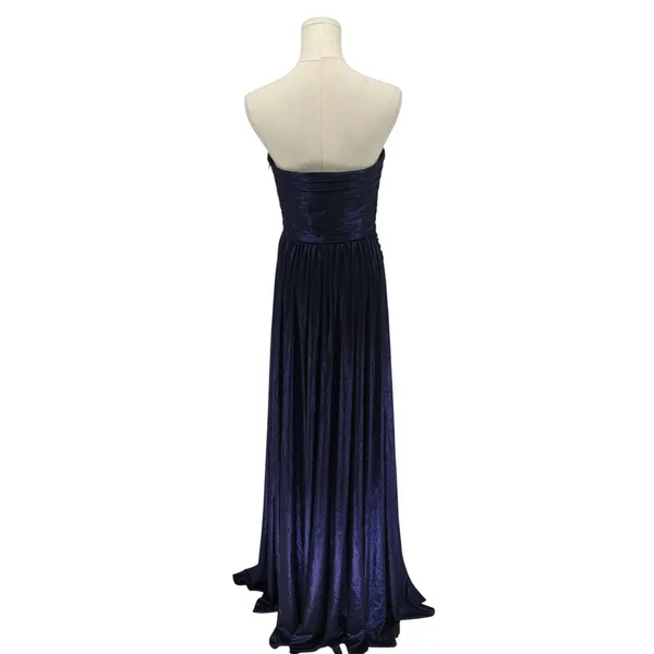 New!‎ Retrofête Navy Strapless Metallic Pleated Gown Size Small $695 - Image 8