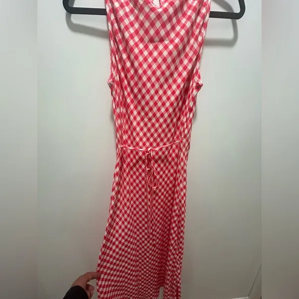 WAYF Midi Lined dress red and white gingham pattern contemporary Size small - Image 7