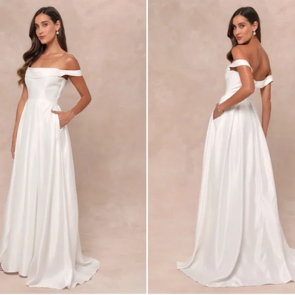 LULU's Bridal Wedding Chic Modern Sexy Chic Elegant Minimalist Ballgown - Image 5