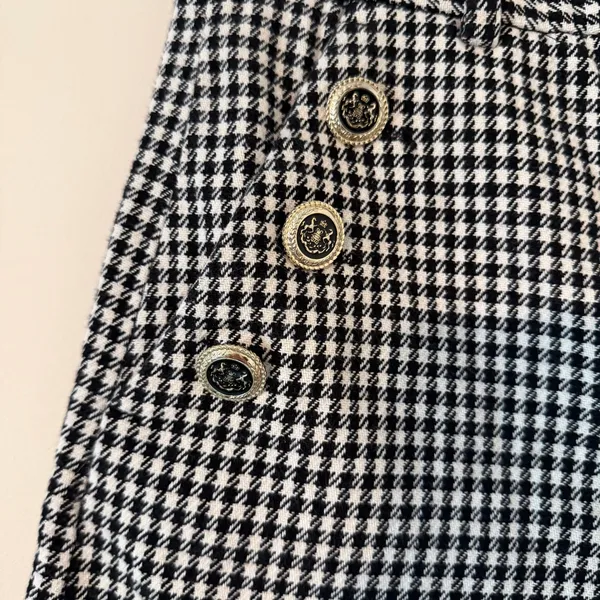 Zara Houndstooth High Waisted Sailor Style Shorts Old Money Quiet Luxury Sz Med‎ - Image 2