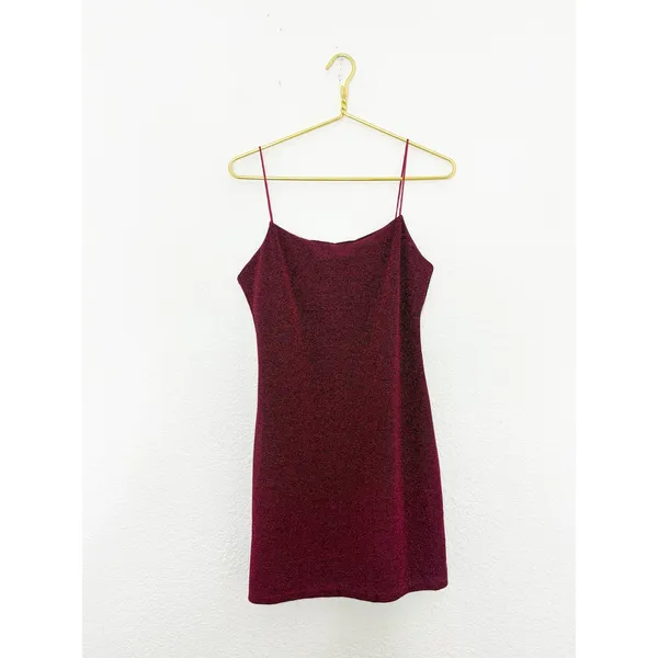 Mango Lurex Glitter Strap Mini Dress Size Small Metallic Stretch Going Out - Image 4