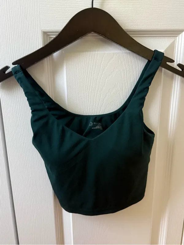 Aerie Real Me Low Key Longline Sports Bra in Jade - Image 2