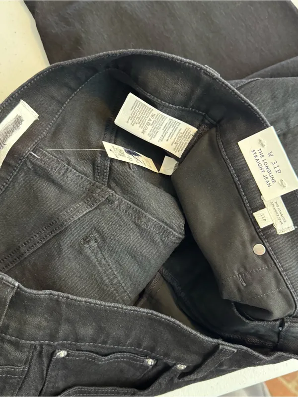 Madewell The Petite Longline Straight‎ Jean in Black Frost Size 31 P NWT - Image 6