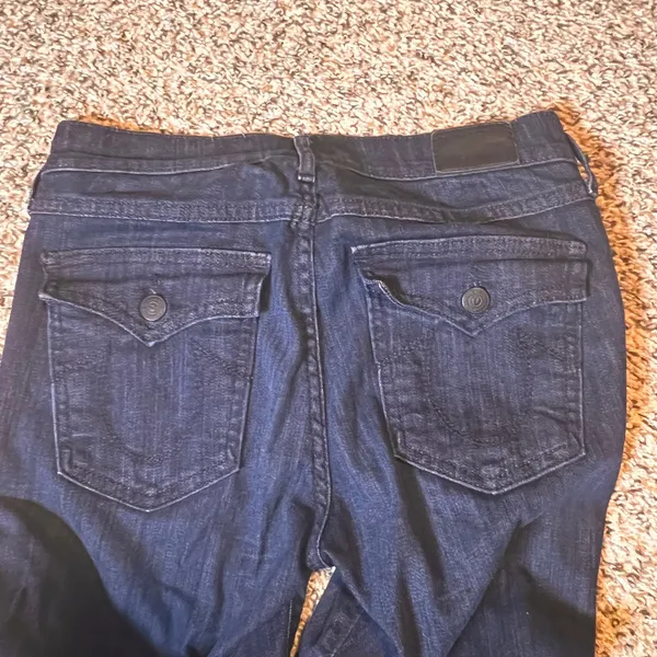 True Religion Halle Mid‎ Rise Super Skinny Jeans Dark Wash Size 27 - Image 7