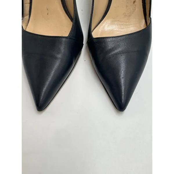 Saks 5th Avenue Vintage Saks Fifth Avenue Pumps Womens 7B Black Leather Pointed Toe Italy - Image 5