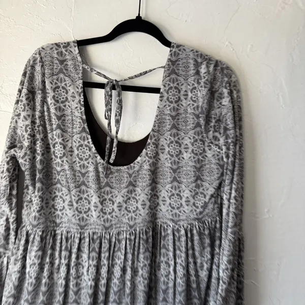 Sea Gypsies Dress Womens Medium Long Sleeve Boho Mini Ruffle Hem‎ Tie Back - Image 5