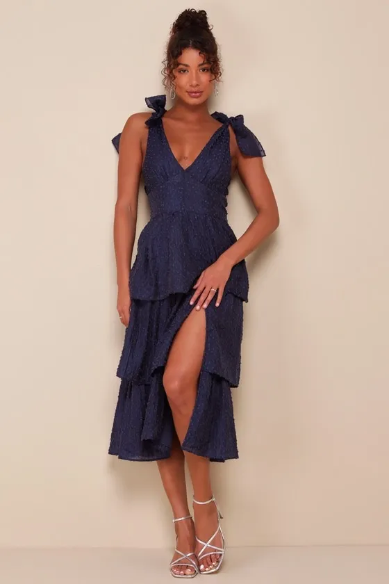 NWT Lulu’s Navy Midi Dress - Image 3