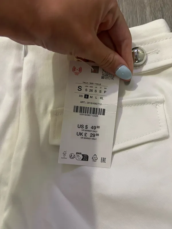 ZARA Shorts White Denim NWT - Image 3