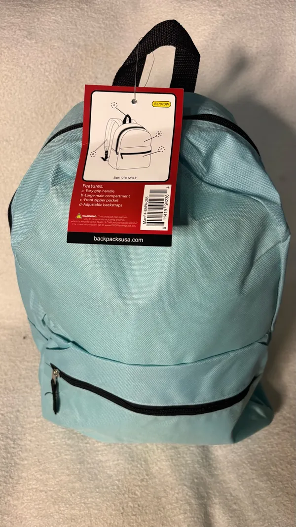 Moda West Light Blue Classic Backpack School & Travel Day Pack - Image 5