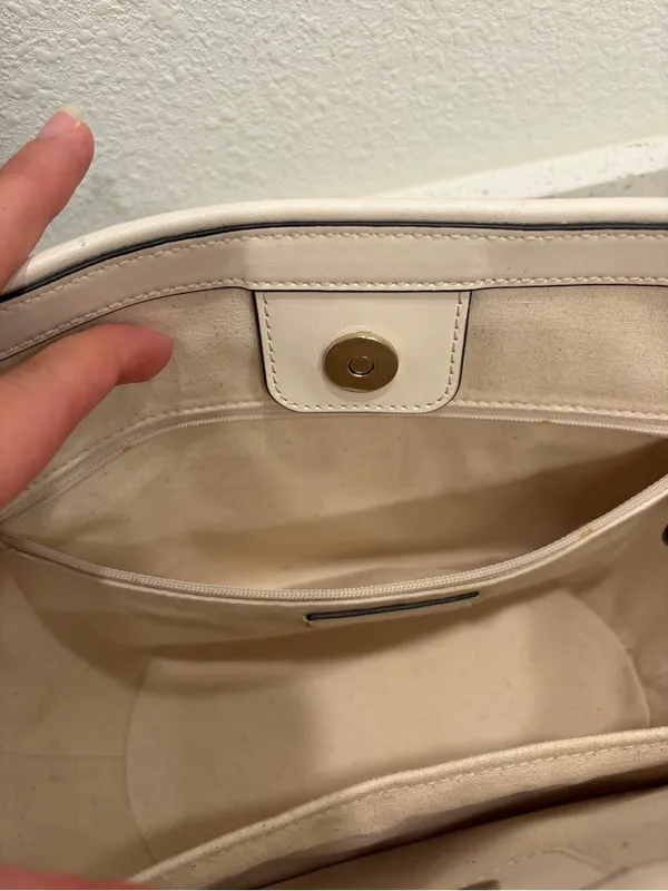 kate spade new york Cruise Women's Medium Striped Straw Tote Bag - Parchment EUC - Image 10