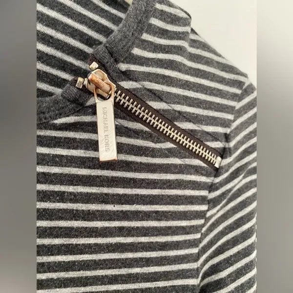 Michael Kors Striped Zip Top Granola Girl Downtown Casual‎ Y2K Grunge Normcore - Image 6