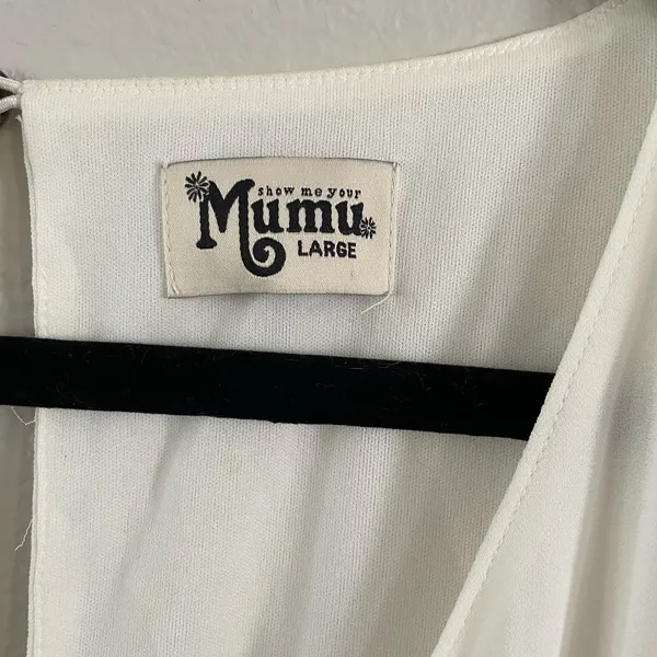 new Show Me Your Mumu Short Sleeve White Maxi Dress size Large L - Image 5