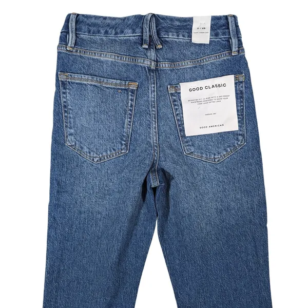Good American‎ Good Classic Raw Hem Jeans 0/25 NWT - Image 5