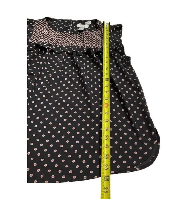 Loft Women Size Medium Polka Dot Sleeveless Shirt Top 2-472P - Image 6