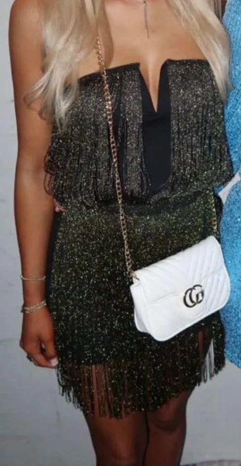 Fringe Dress Gold Size XS - Image 2