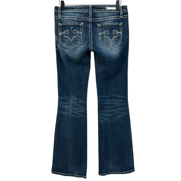 Rock For Express Y2K‎ Jeans Womens Size 6R Boot Cut Dark Wash Denim Embellished - Image 2