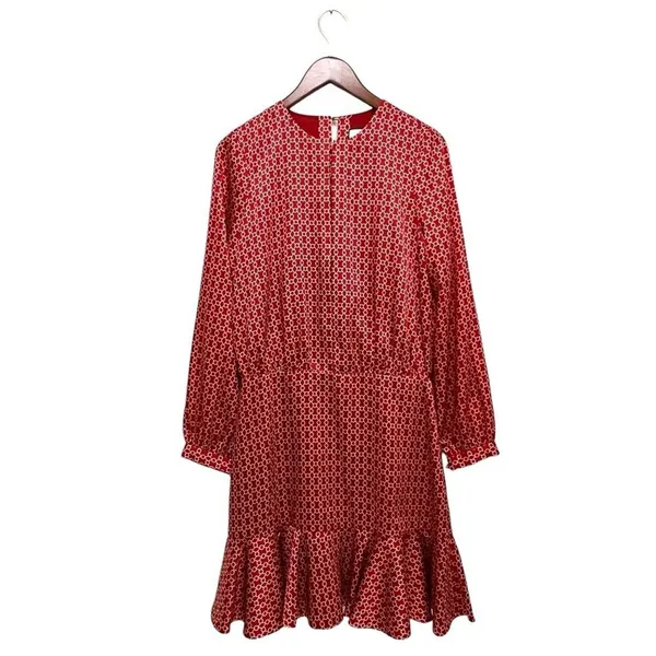 ALEXIS Coretti Mini Dress Silk Blouson Top Flounce Hem Printed Women's Size M - Image 4