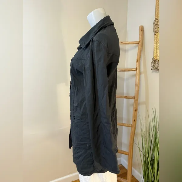 209 Brand Boutique Black Button Front Lightweight Jacket Women’s Size 8 - Image 2