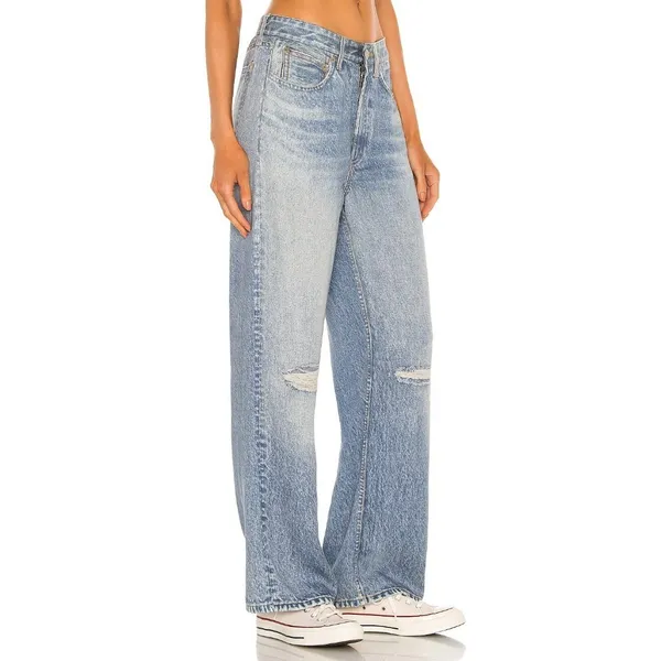 NWT rag & bone Liquid Miramar in Dara Photo Printed Faux Jean Wide Leg Pants 28 - Image 3