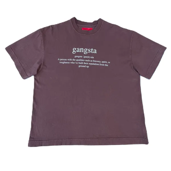 Gangsta Definition Brown Graphic YG T-shirt - Image 2