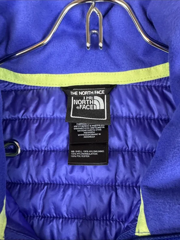 The North Face Women's Quilted Vest in purple with Lime Accents Size: small - Image 4