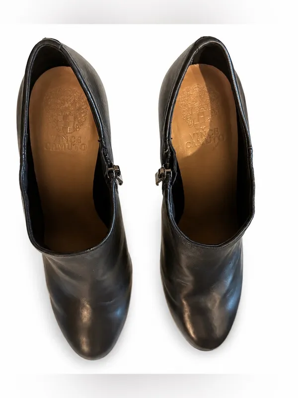Vince Camuto Black Leather Platform Stiletto Ankle Booties Size 9.5M - Image 8