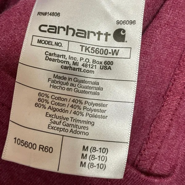 NEW Carhartt Womens Maroon Logo Graphic Loose Fit Short Sleeve T Shirt Tee Top M - Image 5