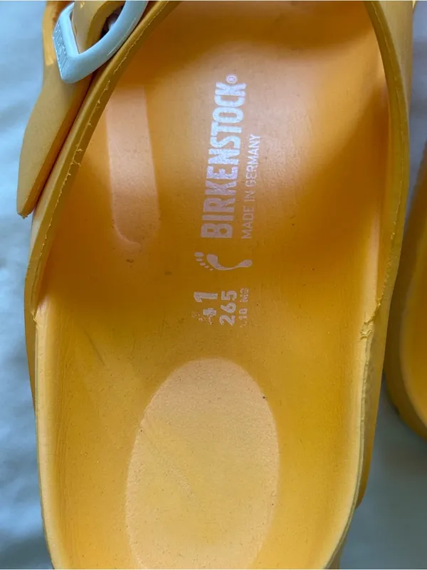 Birkenstock | Unisex Arizona EVA Sandals in Mustard Yellow | 41 | L10 M8 - Image 3