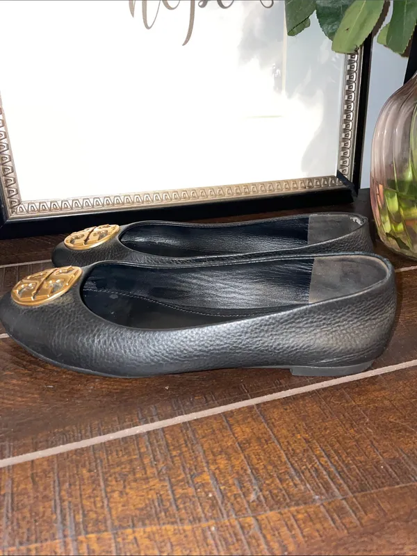 Tory Burch Black Leather Chelsea Flats Size 5.5 - Image 9