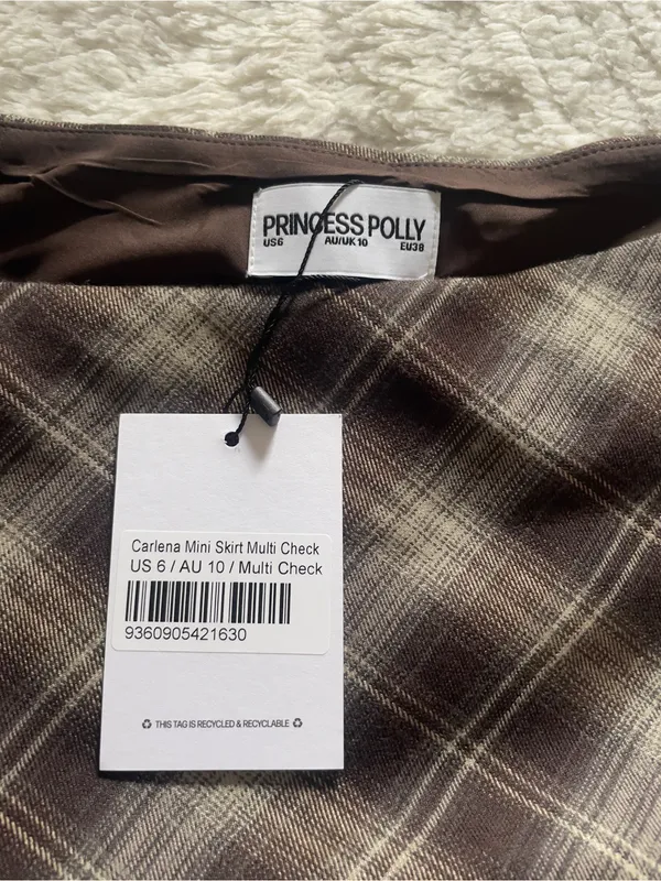NWT Princess Polly Carlena Mini Skirt Multi-Check - Image 5