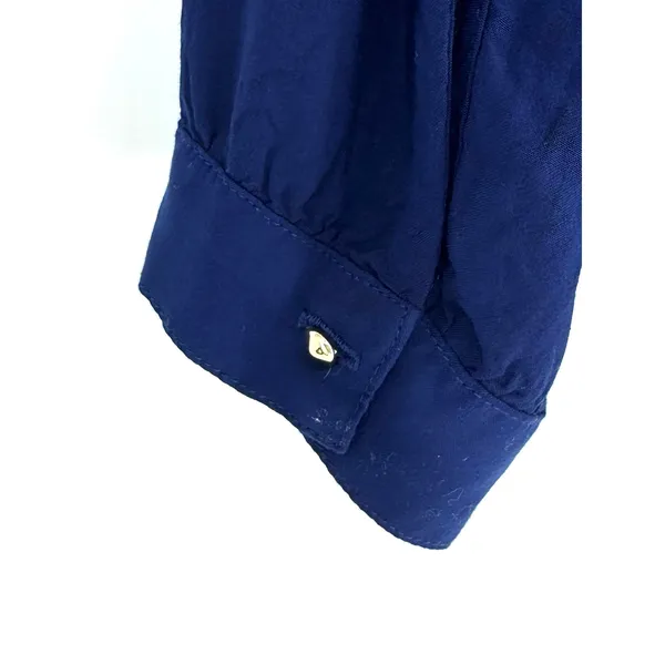 Velvet by Graham & Spencer Royal Blue V-Neck Button Front Viscose Blouse Medium‎ - Image 7