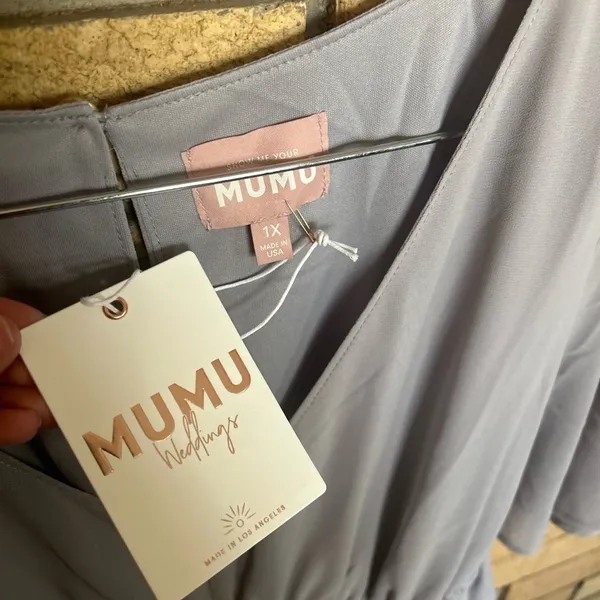 Show Me Your Mumu Emily Empire Maxi Dress Dove Grey Size 1X NEW NWT - Image 5