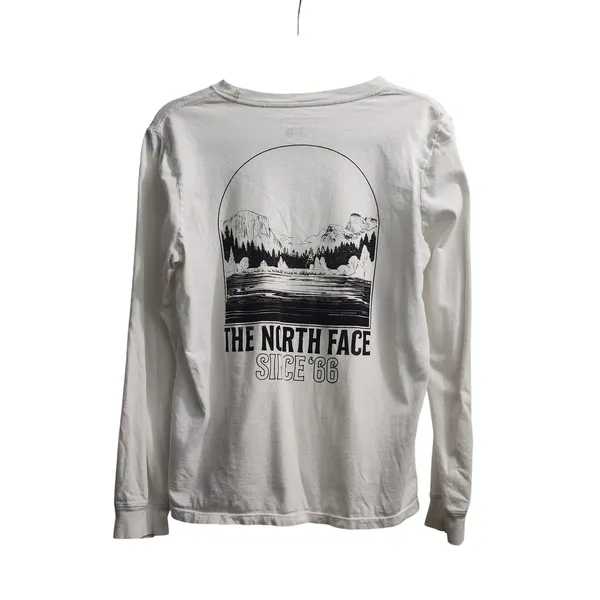 The North Face Womens Long Sleeve‎ T Shirt Size M Graphic Print White Since 1966 - Image 3