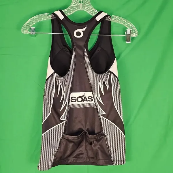 SOAS Womens Triathlon Cycling Tank Top Jersey Small‎ Black - Image 2