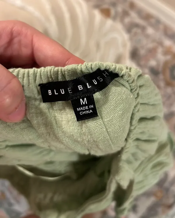 green linen romper  - Image 5