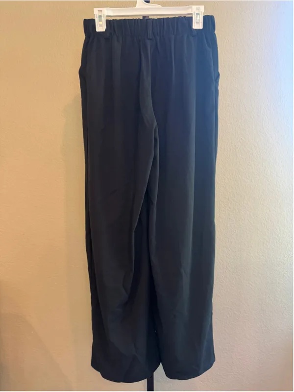 M(Tall) Halara High Waisted Plicated Side Pocket Wide Leg Waffle Work Pants - Image 4