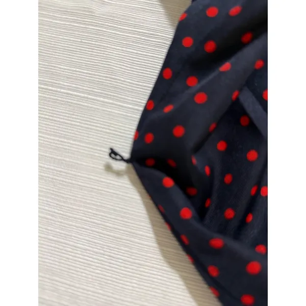 The Limited Navy Blue Red Polka Dot Button Front Shirt Dress Medium 3/4 Sleeve - Image 6