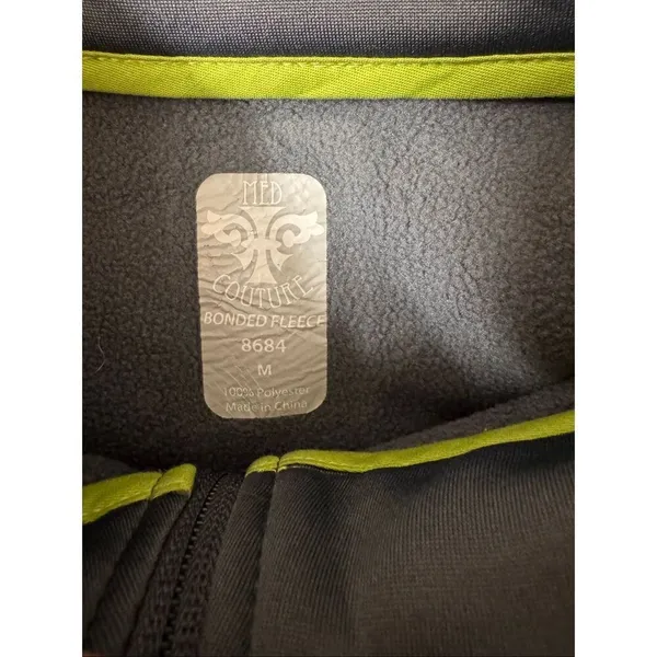 Med Couture Grey Bonded Fleece Full Zip Scrub Jacket Women’s Medium Gray - Image 4
