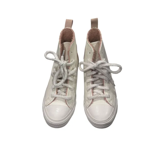 Size 7.5 Converse Perfect is Not Perfect White Leather High Top womens Sneakers - Image 7