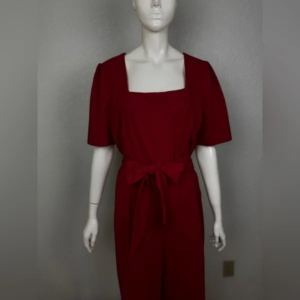 Alex Marie Deep Red Wide-Leg Women's Jumpsuit Size XL. J-18 - Image 9