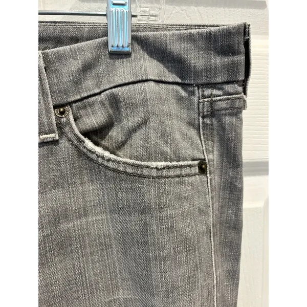 7 For All Mankind Womens Kate Crop Gray Straight Leg Jeans‎ Size 32 Made USA - Image 4