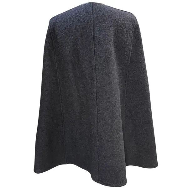 Helene Berman S Black Wool Blend‎ Buttoned Cape Coat Cloak Posh Elegant Winter - Image 3
