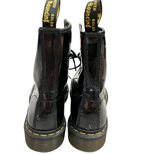 Dr. Martens Black Patent Leather Moto Combat Boots size 9 style 11821 - Image 5