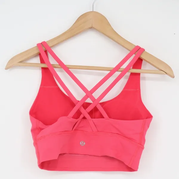Lululemon Sports Bra Women's Free to Be Serene Longline Pink Strappy Excellent - Image 3